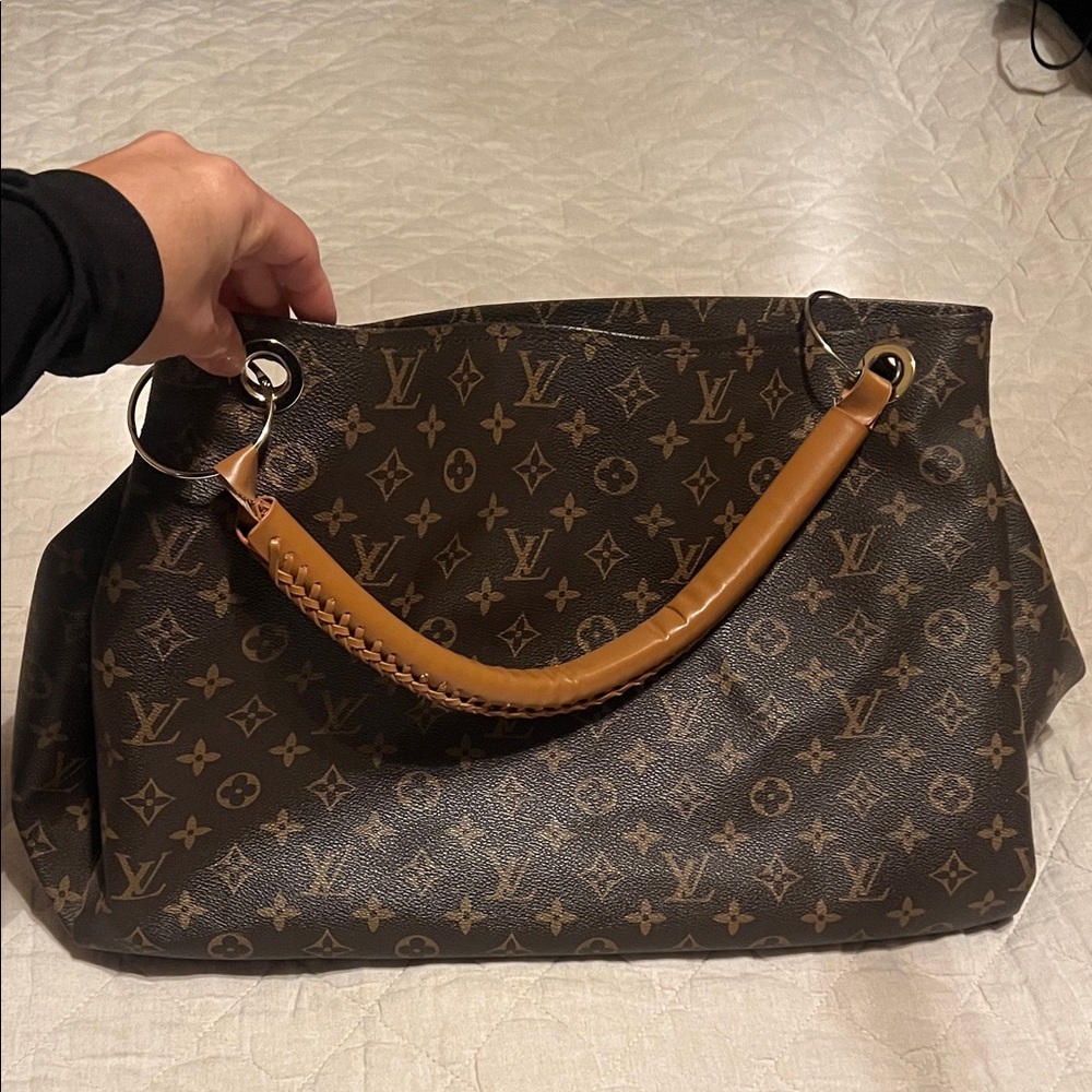 Dark Brown Monogram Shoulder Bag - image 8